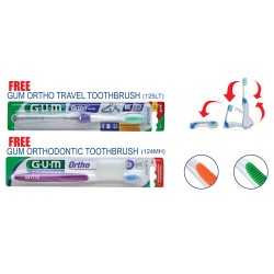 GUM ORTHODONTIC KIT Toothbrush (124LCTA)-PROMO for Start JULY 2024